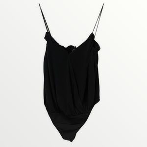 Express Black Spaghetti Strap Thong Loose Bodysuit